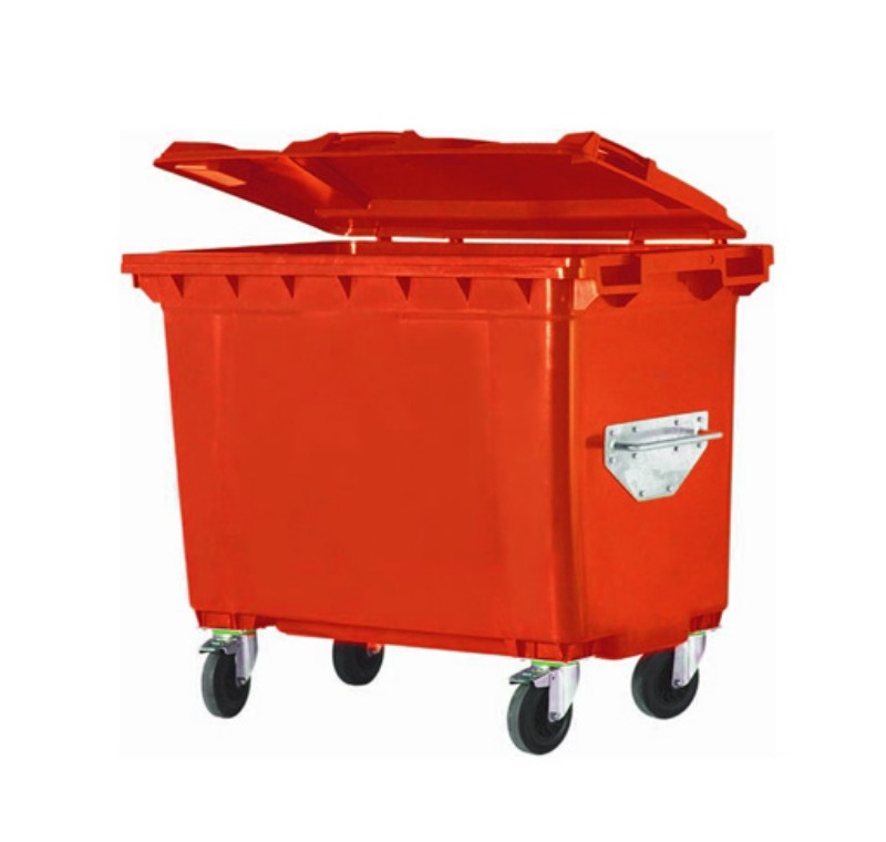 660 Litre Kırmızı Plastik Çöp Konteyneri -660R6